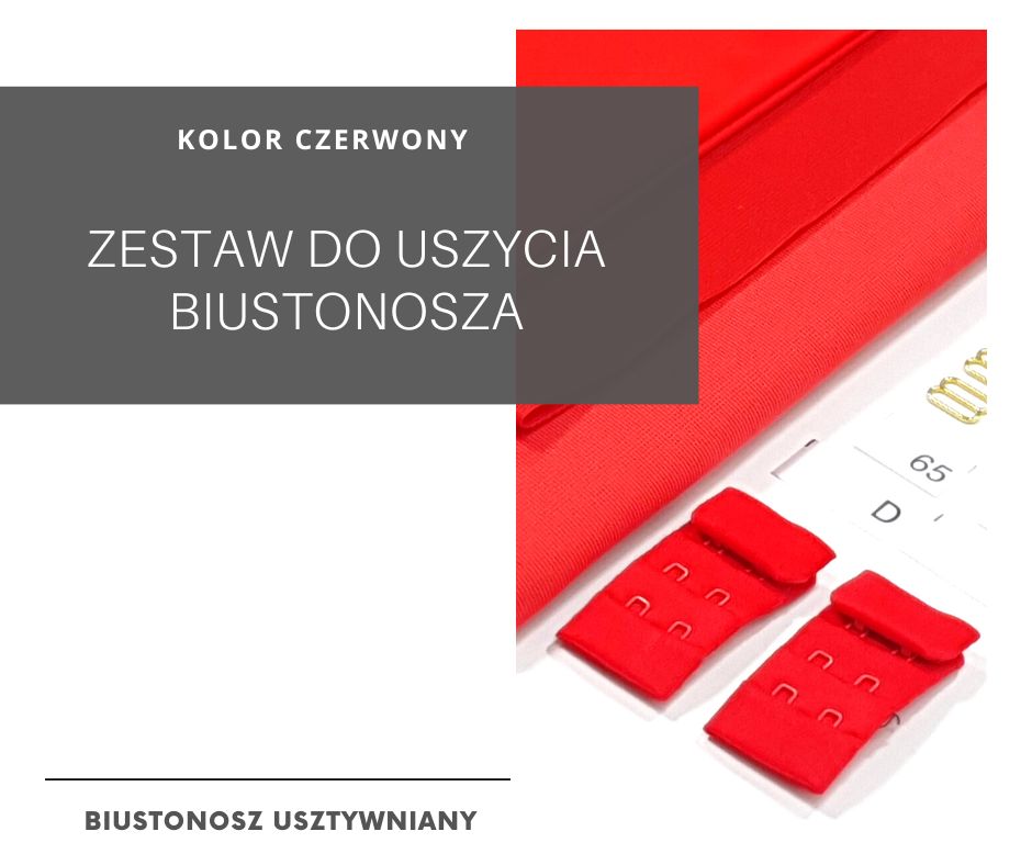 ZESTAW DO USZYCIA BIUSTONOSZA - CZERWONY - JN-103